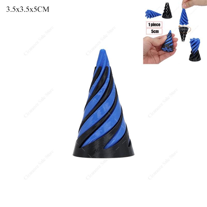 3D Printed Spiral Cone Impossible Pyramid Passthrough Fidget Toys Kids Sculpture Pass Through Vortex Thread Decompression Dolls