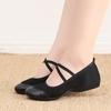 Dance Shoes Breathable Four Seasons Cowhide Bottom Non-slip Canvas Shoes Leather Soft Bottom Ladies Dance Shoes