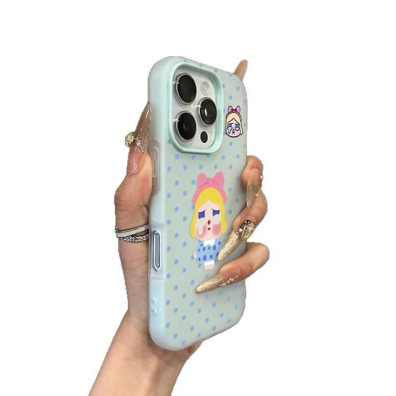 2-in-1 jelly crying girl suitable for apple 11promax mobile phone case skin feeling iphone11 protective case 11