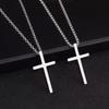 Stainless Steel Cross Men's Necklace with Chain - Stylish European & American Titanium Steel Couple Pendant