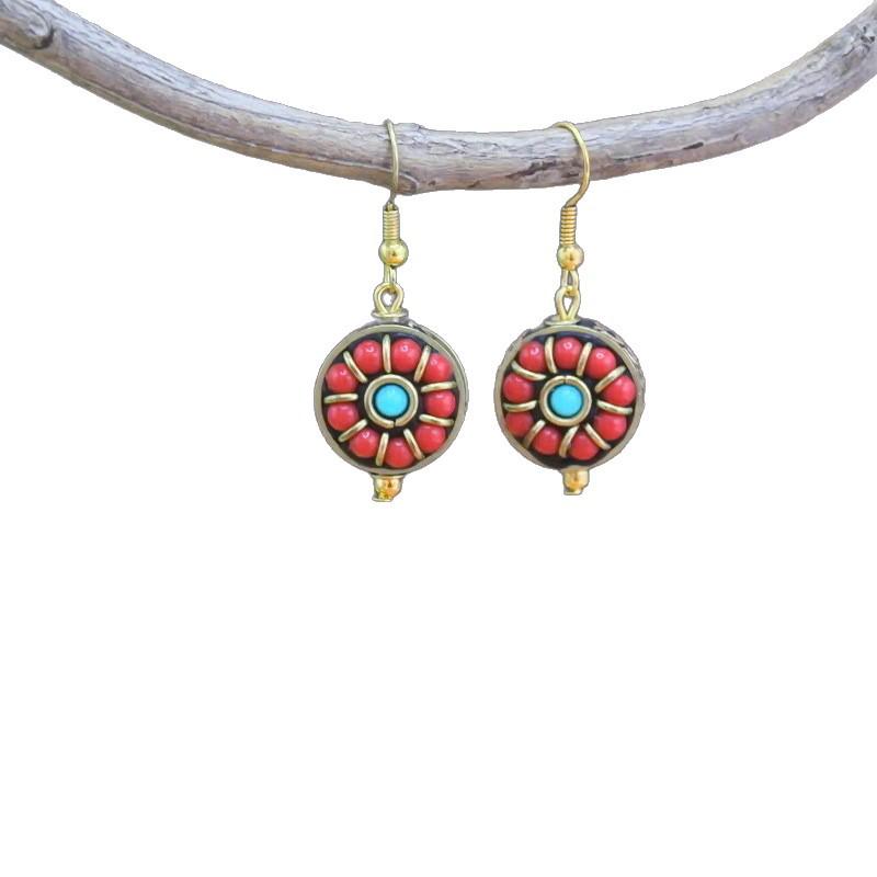 Tibetan Ethnic Style Elegant Long Dangle Earrings for Women