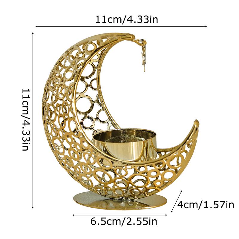 

1 шт. Настольный декор с дизайном выреза звезды, золото, серебро, для вечеринки, подсвечник в виде полумесяца, праздничный центральный элемент, доступно несколько вариантов