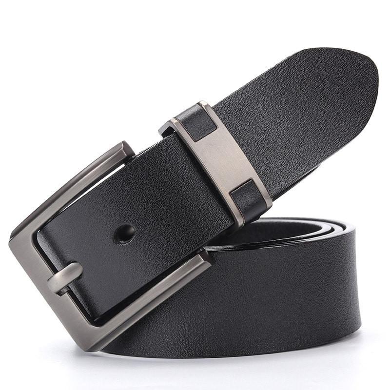 Retro Two-layer Cowhide Leather Belt With Alloy Pin Buckle In Various Colors And Lengths