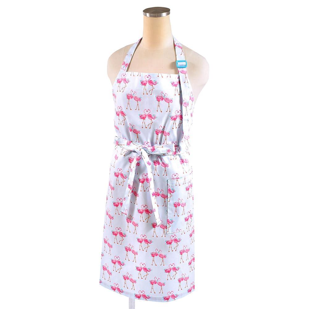 LAURA ASHLEY/COLORFUL CANDY STYLE Apron for Girls (Middle School/High School Students) with Headscarf Set, Stylish for Cooking Classes, Pretty Flaming