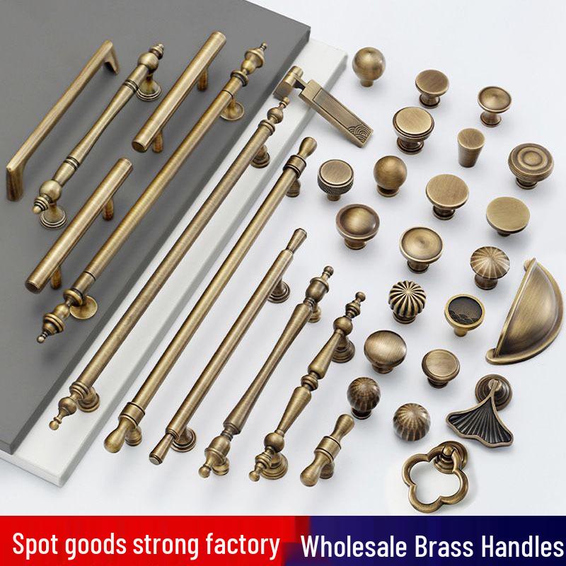 American Brass Retro Wardrobe Handle In Antique Bronze for Cabinets and Drawers