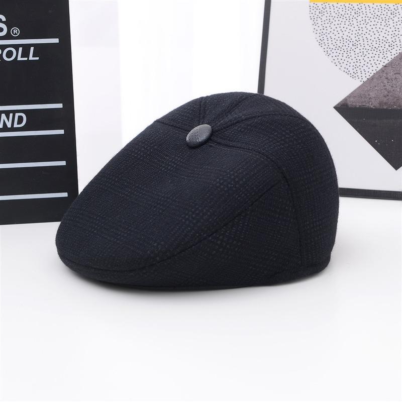 

Зимняя новая кепка для молодого папы, ветрозащитная и теплая, мужская шерстяная шапка с хлопковой подкладкой для защиты ушей One Size - Fleece