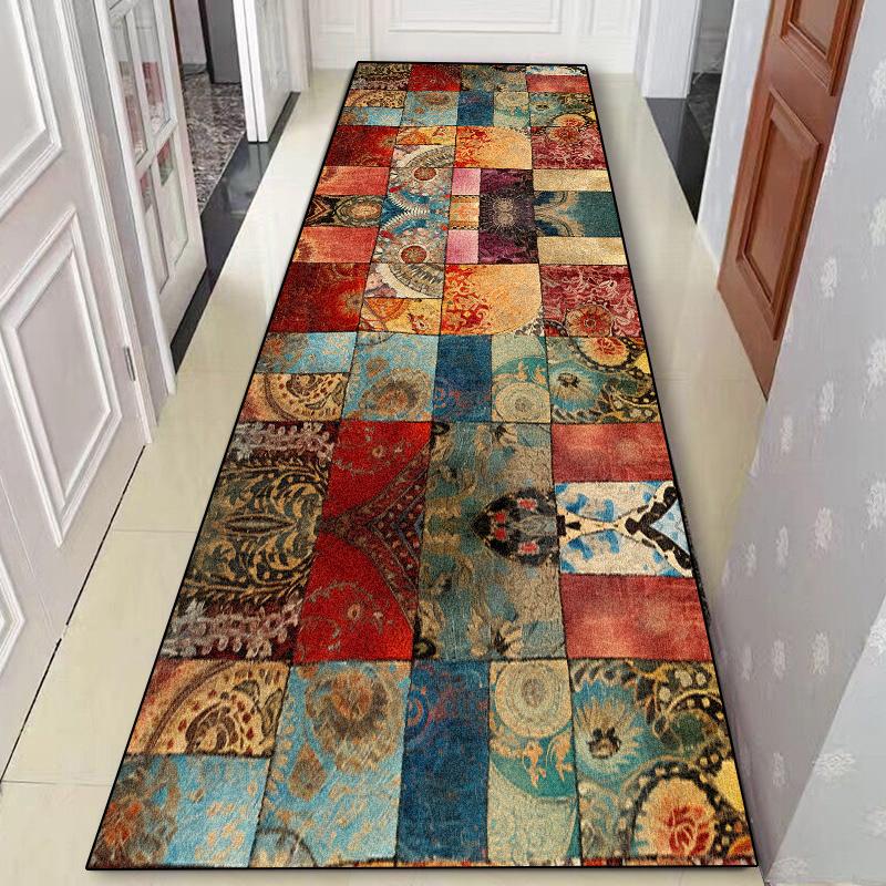 Boho Rutschfester Flur Teppich Dekor Zuhause Lobby Eingangsbereich Läufer Teppiche Bettseite Gang Waschbarer Teppich Hotel Treppen Flur Bodenmatten