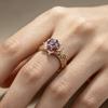 New alloy gold-plated floral ring ins Purple Petal Women's Creative Branch Bracelet