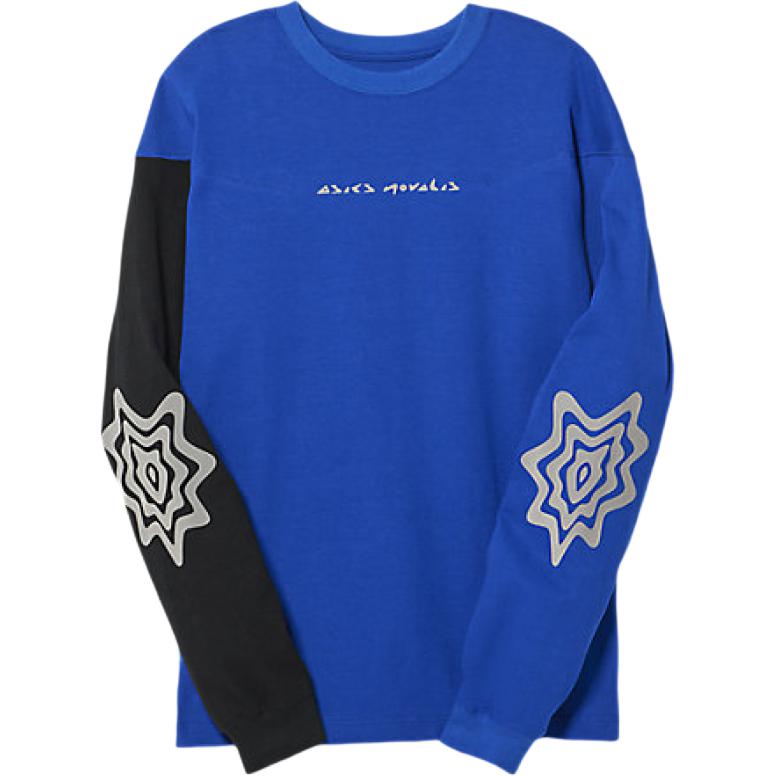 

Мужская повседневная футболка с длинным рукавом Asics в стиле пэчворк с круглым вырезом, синие топы 2203A232-400 XL