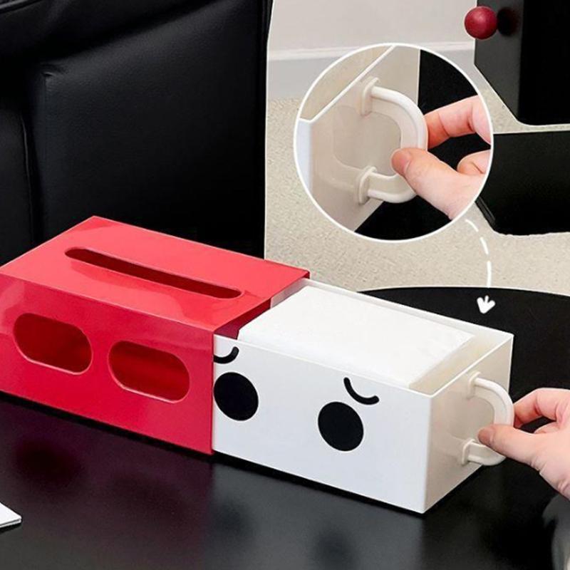 Expression Paper Towel Box Big Eyes Tissue Box Multifunctional Paper Storage Box Home Table Decoration Tissue Case Elegant
