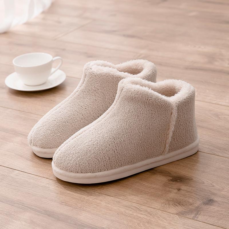 Chaussures d'hiver chaudes en peluche pour femmes et hommes, pantoufles d'intérieur antidérapantes, en fourrure douce, pour amoureux de la maison, pantoufles en coton, chaussures de maison pour femmes