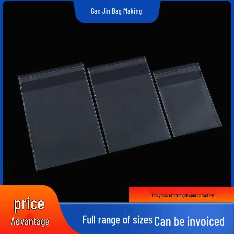 

Large Transparent Thickened OPP Self-Sealing Bag for Clothing with Explosion-Proof Edges Flower Cut 6*18(15+3), 100 pcs, 7 silk