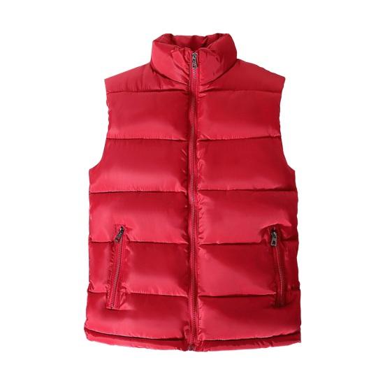 Men Waistcoat Stand Collar Sleeveless Vest Coat with Pockets Zipper Closure Warm Comfortable
