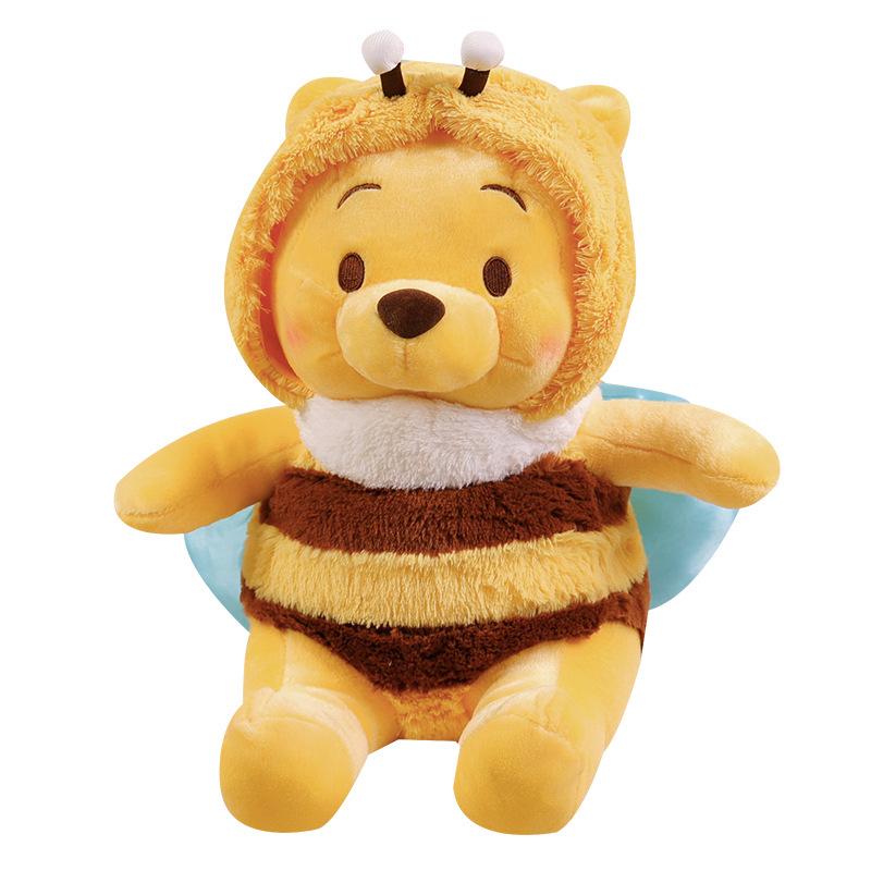 Transform Bee Bear Plush Toy - Cute Stuffed Animal Pillow for Girls, Sleep Buddy Cuddle Doll, Birthday Holiday Gift