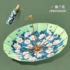 New Three-fold Hand-opened Small Fresh 16-bone Color Glue Digital Printing Weather and Rain Parasol Antique Sun Protection Parasol
