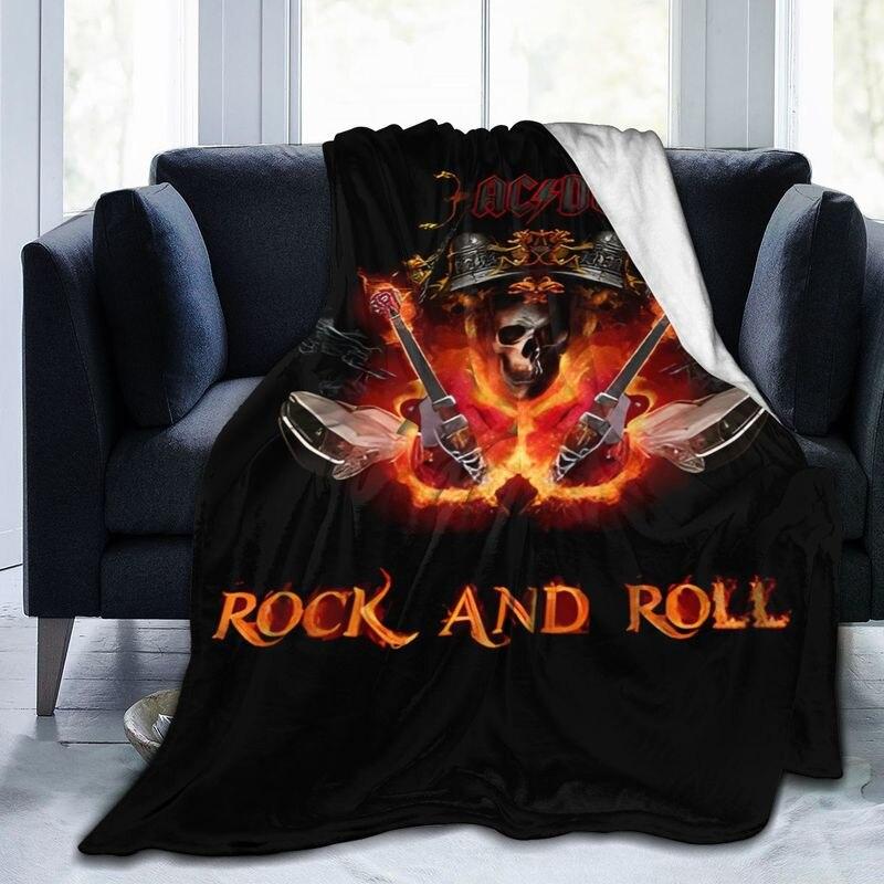 Nová 3D tištěná deka AC/DC Rock Band, měkká flanelová přikrývka, teplá sherpa deka pro všechna roční období, na postele, pohovku, do kanceláře