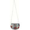 Red Women Sling Bag Handmade Metal Mosaic Bag Decorated with Tiles