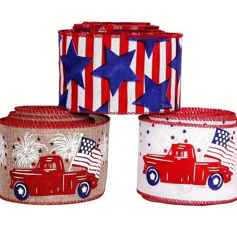 Independence Premium Quality Day Decorative Striped Ribbon For Diy Crafts