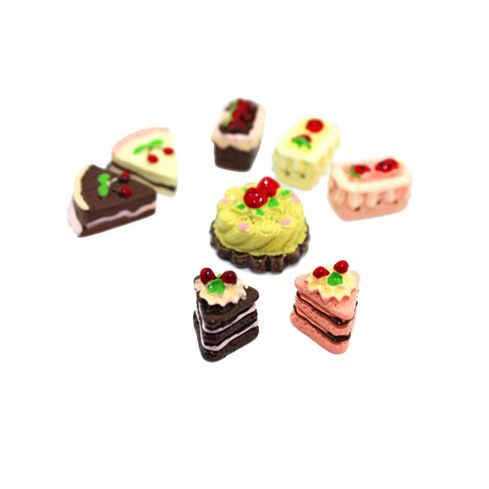 8Pcs/Set Chocolate Cocoa Cakes Miniature Food Models Dollhouse Accessories