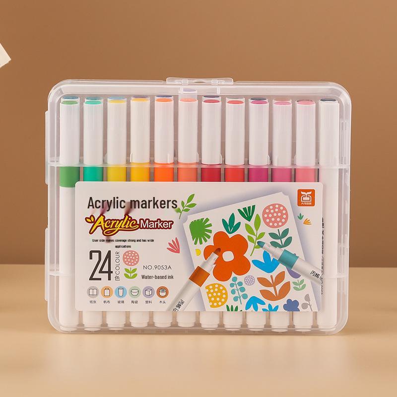 60-Color Set of Waterproof Quick-Drying Acrylic Marker Pens for Kids
