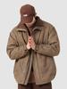 Men's Plus Size Retro Lambswool Jacket - Warm, Thick Cotton for Autumn/Winter Casual Workwear