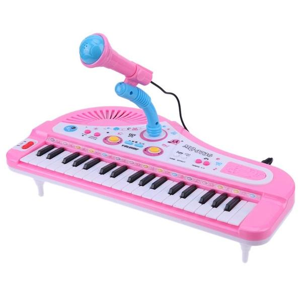 Multifunction Kids 37 Keys Electronic Piano Music Toy Recharged Mic Children Educational Keyboard