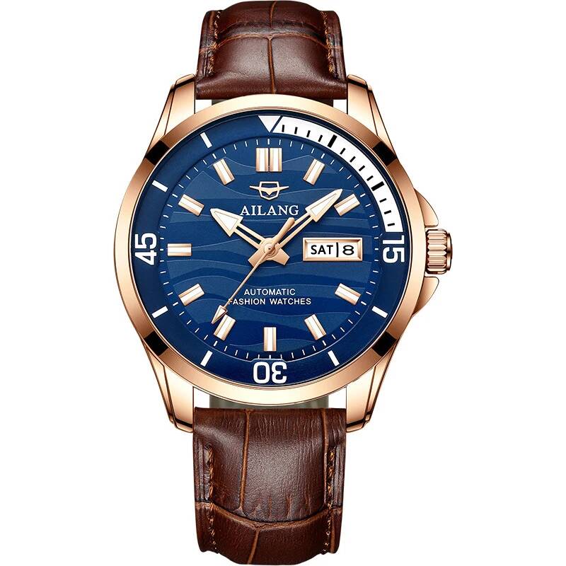 AILANG 8829 Fashion Men's Automatic Mechanical Watches Dual Calendar Luminous Hands Watch Business Watches for Man reloj hombre