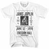 Janis Joplin Louisville White Adult T Shirt