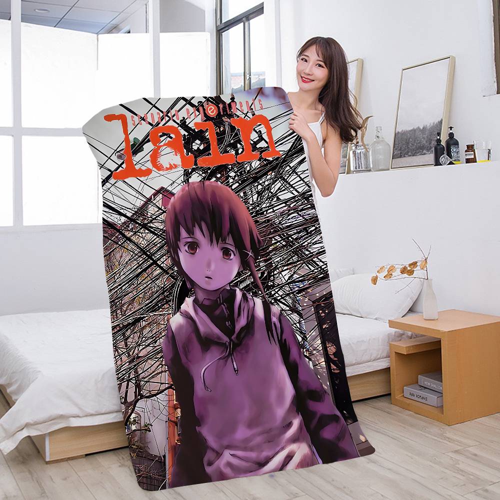 Serial Experiments Lain Anime Bath Towel Microfiber Soft Water Absorbing Breathable For Girl Kids Decorative Cartoon Beach