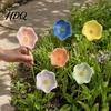 Handgefertigter Keramik-Gartenstab Bestäuber-Tränke Bunte Blume Biene Wasserspender