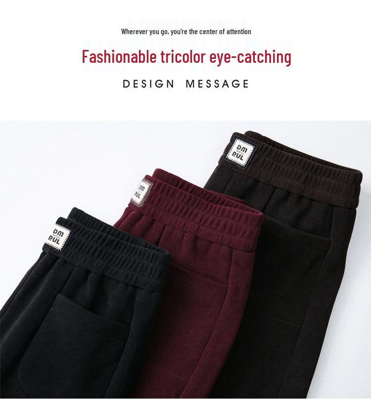 Nové dámské harémové kalhoty s vysokým pasem a fleecovou podšívkou - Plus size, Teplé, Ležérní, Silný žinylkový materiál pro podzim/zimu