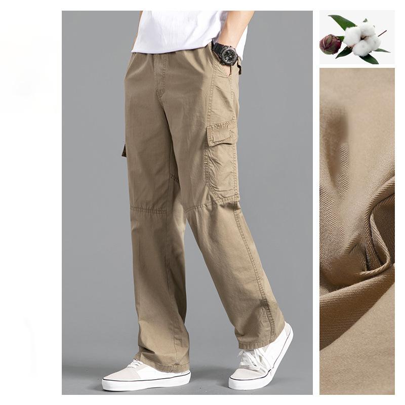 Cargo Pants Men's Loose Straight Oversize Clothing Solid Grey Versatile Work Wear Black Joggers Cotton Casual Male Trousers