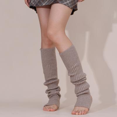 1 Paar Winter-Beinstulpen Warm Gerippt Gestrickt Streifen Dehnbar Passform Stricken
