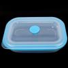 600ml Rectangular Portable Food Grade Silicone Folding Lunch Box Food Container (Yellow)