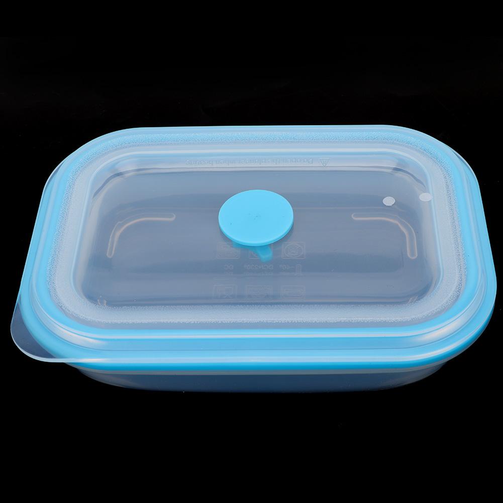 600ml Rectangular Portable Food Grade Silicone Folding Lunch Box Food Container (Yellow)