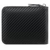 New Trendy Carbon Fiber Short Wallet Men Card Bag Integrated Zipper Change Bag Holder Bifold Clutch Solid Hombre Business Purse