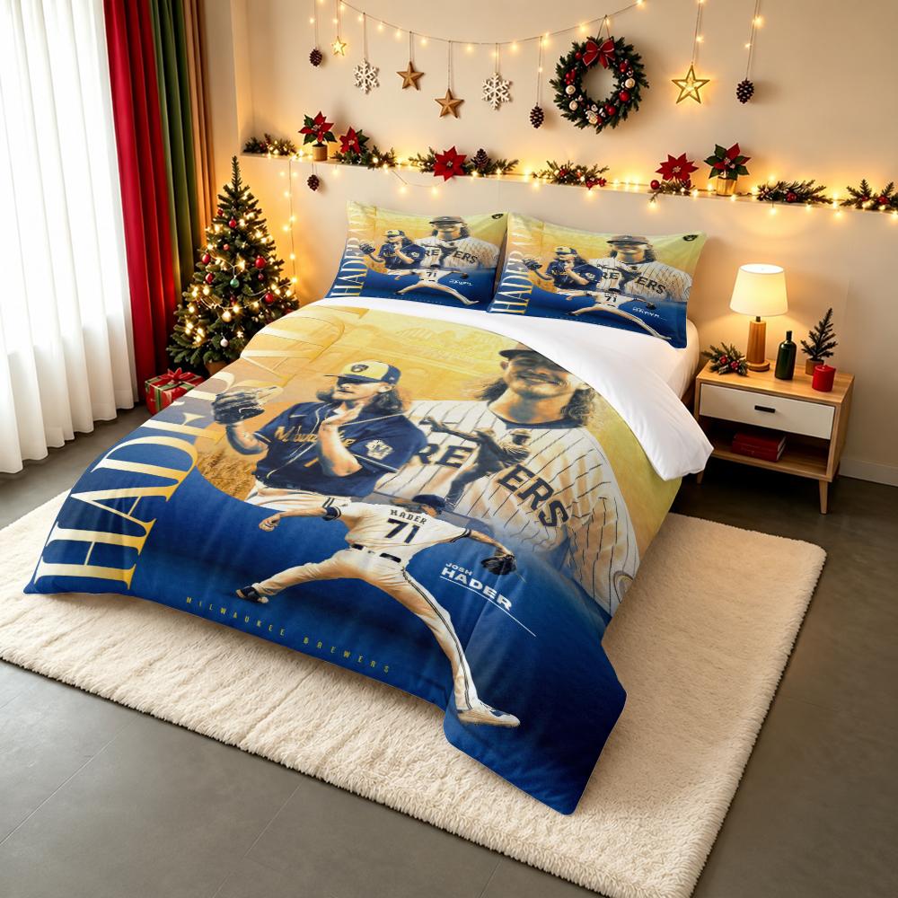 "Josh Hader Milwaukee Brewers Pitcher Bedding setBedding set (1 duvet cover, 2 pillowcases, duvet not included)