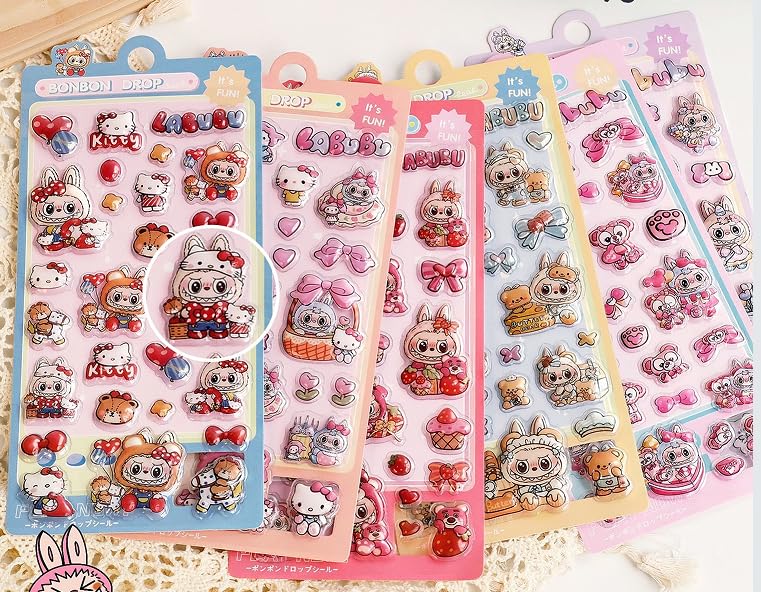 Loong Puni Puni Butt Sticker 3D Marshmallow Fluffy Chewy Puffed Character 2 Sets R