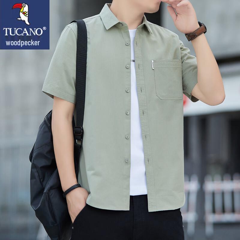 TUCANO Men s Short Sleeve Pure Cotton Casual Shirt M