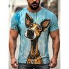 Fashion Men's Crew Neck Short Sleeve 3D Casual Color Printing Casual Short Sleeve Crew Neck T-Shirt