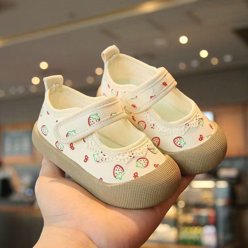 

Children s Spring/Fall Canvas Shoes, Princess Shoes, Fresh-Style Moccasins, Velcro Baby First Steps Shoes 29 бежевий