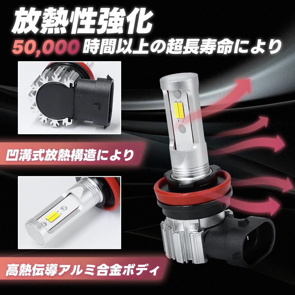 LED fog lamp compatible with H8/H11/H16, 2-color switching type (white/yellow),