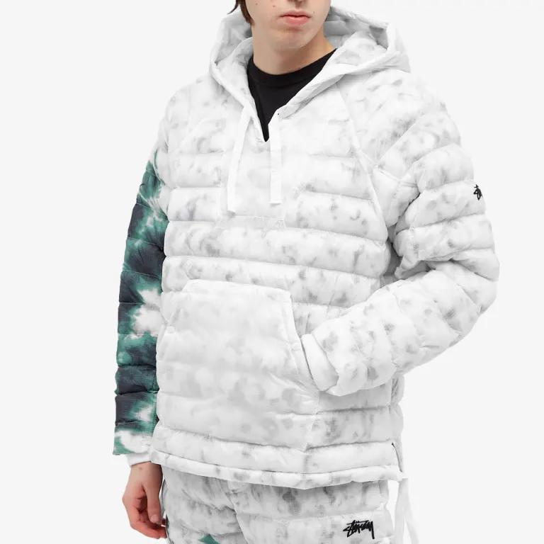 Nike X Stussy Insulated Pullover Jacket White/Gorge Green Men Outerwear DC1084-101