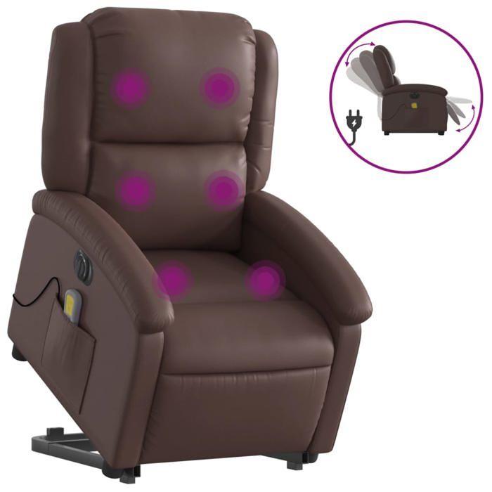VidaXL Fauteuil Inclinable de Massage Électrique, Chaise de Relaxation avec Dossier et Repose-pied Réglables, Siège de 3204249