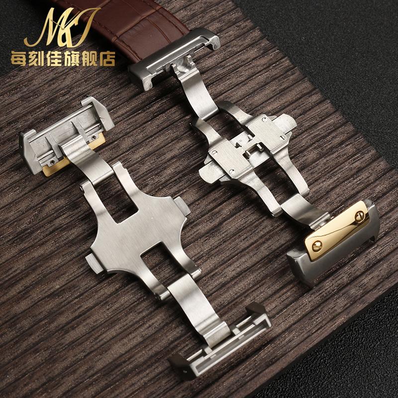 20 23mm Vysoce kvalitní kožený řemínek k hodinkám Pro Cartier Santos Řemínek z hovězí kůže Santos 100 pánské dámské skládací spona Náramkové doplňky