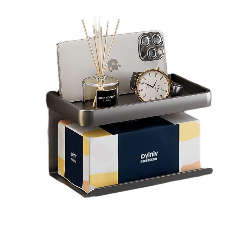 Perforation-free Toilet Wall-mounted Roll Paper Towel Household Storage Shelf