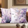 Lavender Roses And Butterflies Patterned Decorative Pillows Polyester pillowcase, sofa decorative cushion cov Headboard Pillow