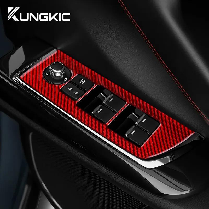 Real Carbon Fiber For Mazda CX-9      Mazda CX9 RHD LHD Car Window Lift Decor Panel Sticker Accessories