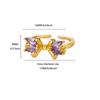 Fashion Design Sense Gold-plated Diamond Butterfly Love Open Copper Ring Women's Fashion Versatile Ring Hand Jewelry