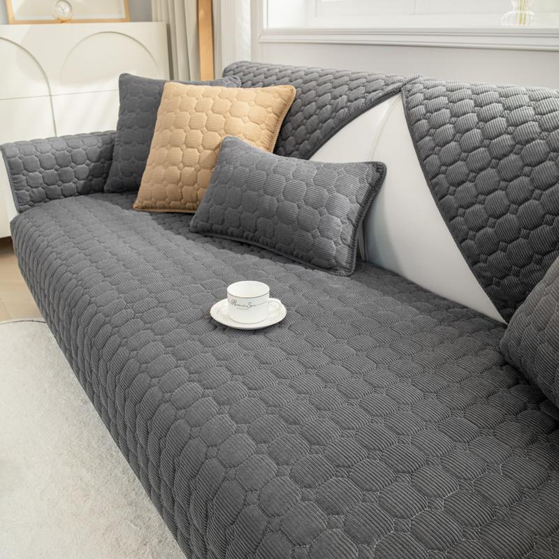 

Суцільний нековзкий чохол для дивана. Потовщений м’який плюшевий диван. Подушка. Рушник для меблів для вітальні. Чохли. Чохли. 70x90cm темно-сірий колір